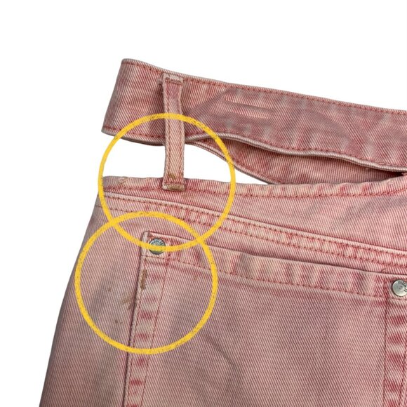 Ragged Priest Milk It Mia Baby Jean 32 Pink Flare Leg Cut Out Waist High Rise - Picture 6 of 12